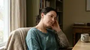 AsyaKBB - Ana Sayfa 24 Başını hafifçe yana eğmiş ve avucunu sağ kulağına kapatmış kadın.